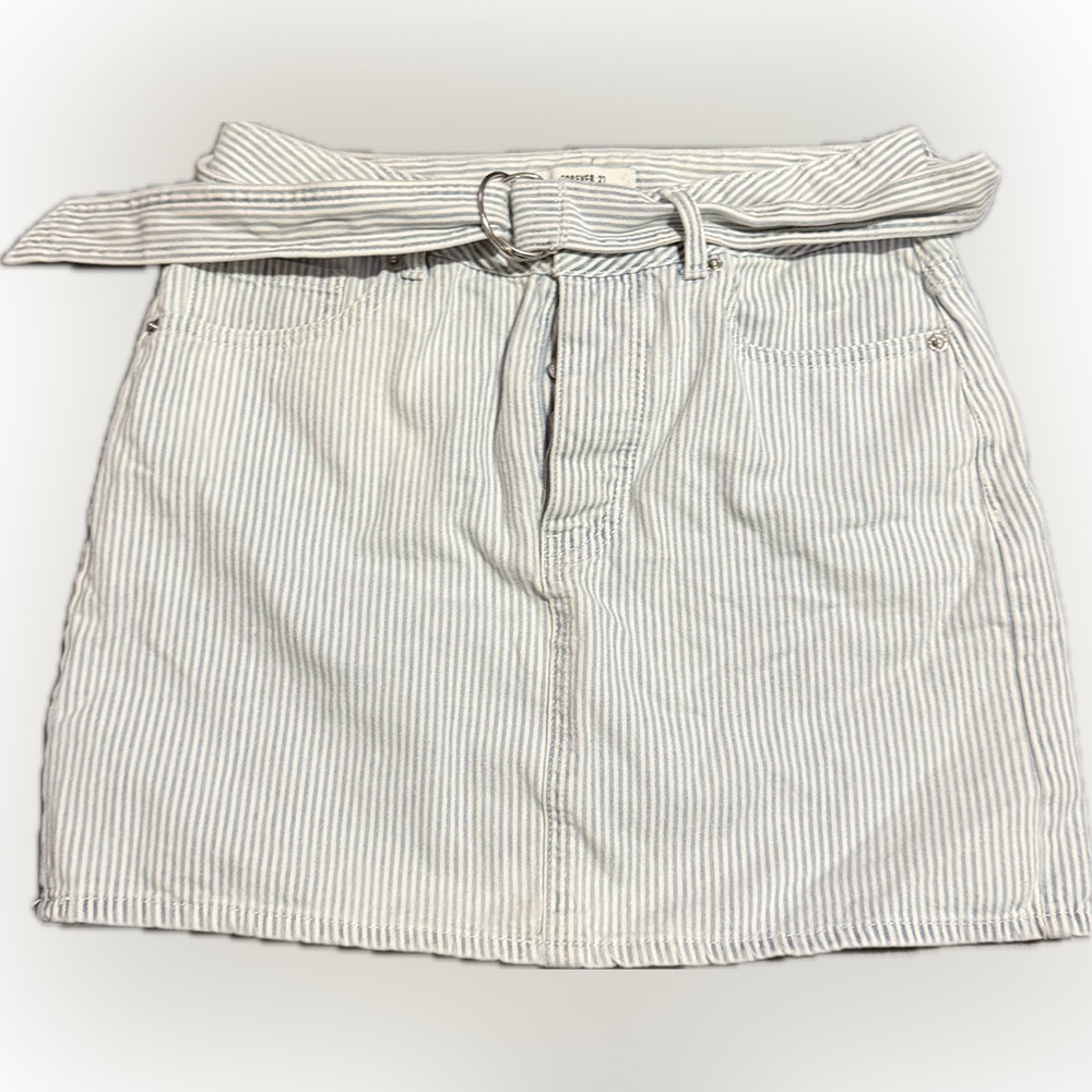Forever 21 Blue and White Striped Skirt